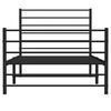 vidaXL Bed Frame Black Powder-Coated Steel Twin Bed Frame Rectangular