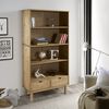 vidaXL Bookcase Brown Solid pine wood and engineered wood Standard