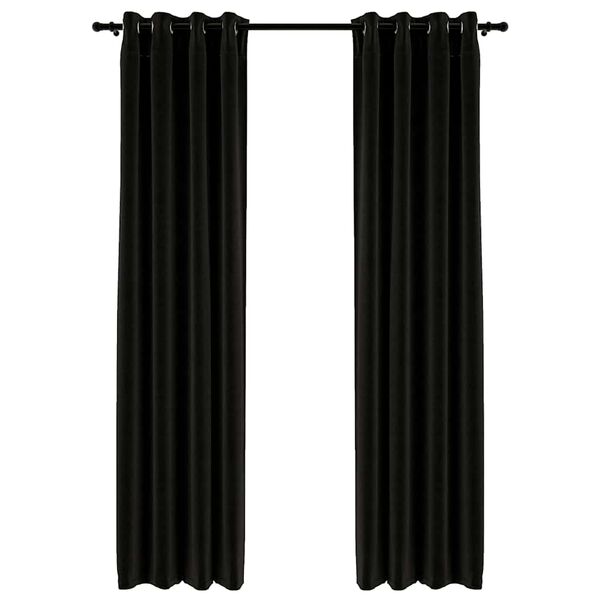vidaXL Linen-Look Blackout Curtains 2 pcs Anthracite 140x96.5 "