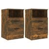 vidaXL Nightstand Set of 2 Smoked Oak Engineered wood Medium
