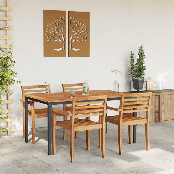 vidaXL Outdoor Tables natural and black 59.1" x 35.4" x 29.5