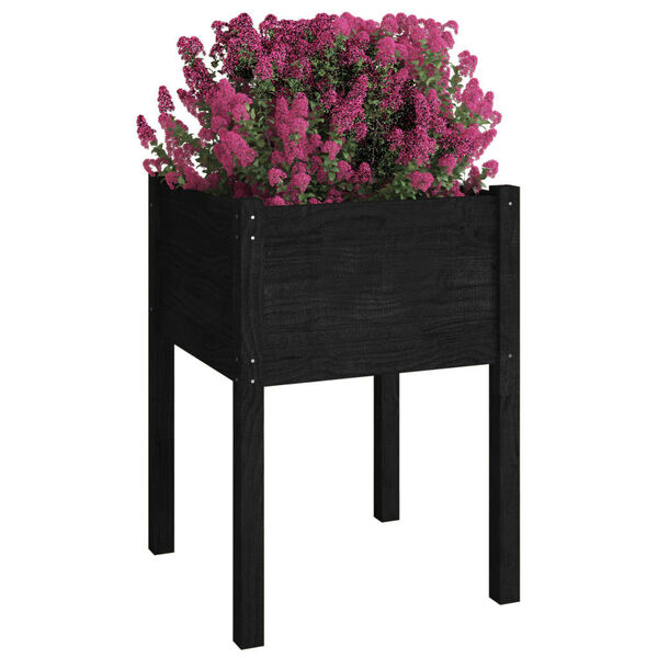 vidaXL Planter Set of 2 Black Solid pinewood Large Built to Last