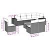 vidaXL Garden Sofa Set Grey PE rattan Large Modular Garden Sofa Set