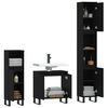 vidaXL Bathroom Furniture Set Black Engineered wood, Metal Small