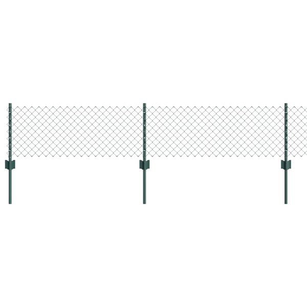 vidaXL Fence with Post Green 1.31 x 82.02 ft Steel and PVC