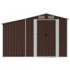 vidaXL Garden Shed Brown Galvanized Steel Large Garden Shed