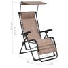 vidaXL Folding Deck Chair Textilene Taupe