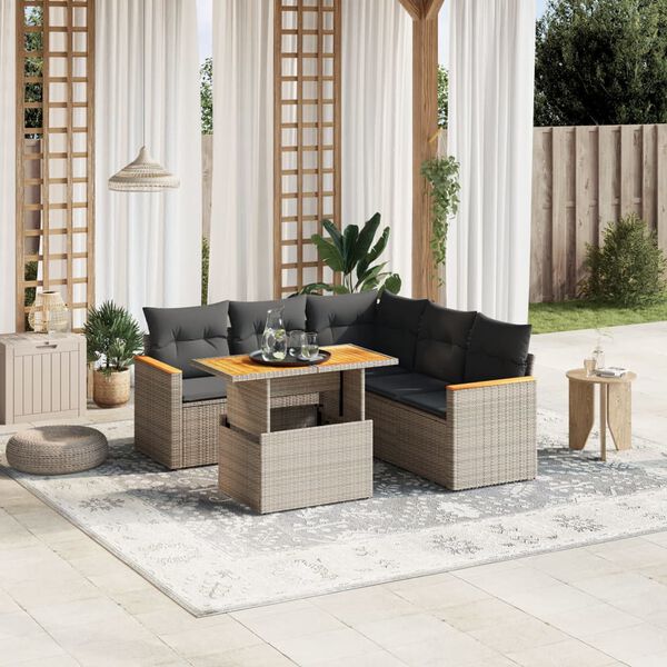 vidaXL Garden Sofa Set Grey