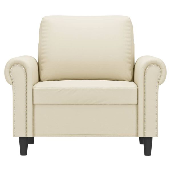 vidaXL Sofa Chair Cream Faux leather, metal, foam Medium