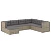 vidaXL Garden Lounge Set Gray PE rattan 7 piece Modular