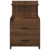 vidaXL Bedside Cabinet Brown Oak Engineered Wood 15.7x14.4x24.4 in