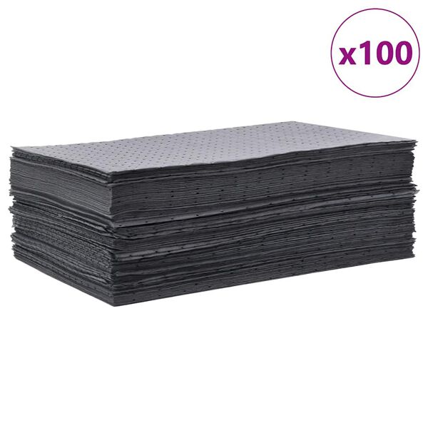 vidaXL Oil Absorbent Pads 100 pcs Grey 15.7x19.7"