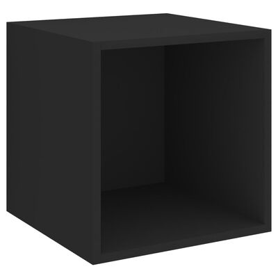 vidaXL Wall Cabinets 2 pcs Black 14.6"x14.6"x14.6" Chipboard