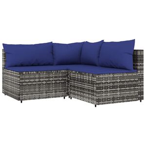 vidaXL Patio Lounge Set Gray PE rattan Standard Modular