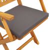 vidaXL Folding Chair 4 pcs Gray 49 x 57.5 x 92cm Solid Acacia wood