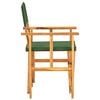vidaXL Chair Natural wood and green Solid acacia wood and polyester