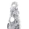 vidaXL Pop-up Christmas Tree Silver PET 59 in Collapsible