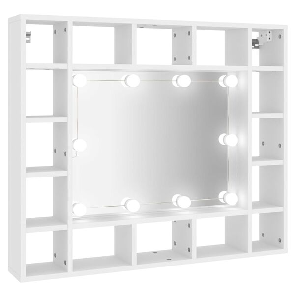 vidaXL Mirror Cabinet White Engineered wood Wall mounting Mirror Cabinet