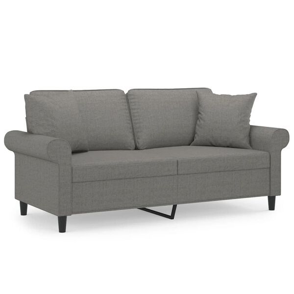 vidaXL 2-seater Sofa Dark gray Polyester 2-seater 2-Seater Sofa