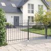 vidaXL Double Gate with Lock Grey 117.91 x 58.86 in Steel