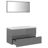 vidaXL Bathroom Furniture Set High gloss grey, white