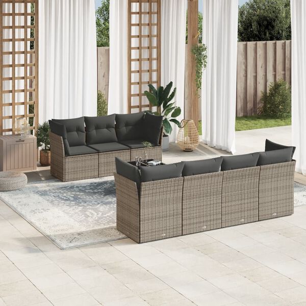 vidaXL Garden Sofa Set Grey, Dark Grey