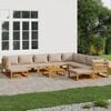 vidaXL Garden Lounge Set Taupe, Natural Wood