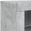 vidaXL Sideboard Concrete grey Engineered wood, glass