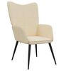 vidaXL Relaxing Chair With Stool Cream Fabric (100% polyester), steel