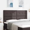 vidaXL LED Headboard with LED Strip Lights Dark brown 70.9" fabric