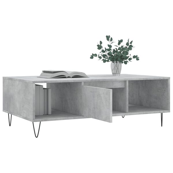 vidaXL Coffee Table Concrete Grey Engineered Wood, Iron