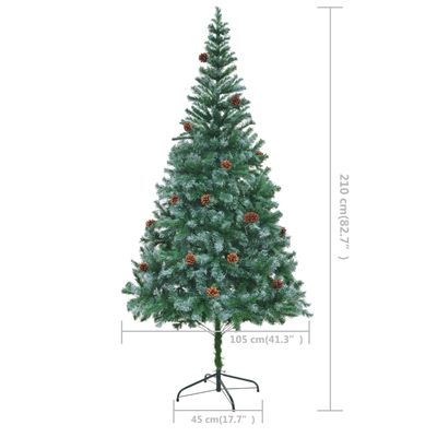 vidaXL Artificial Christmas Tree with Pinecones 7 ft