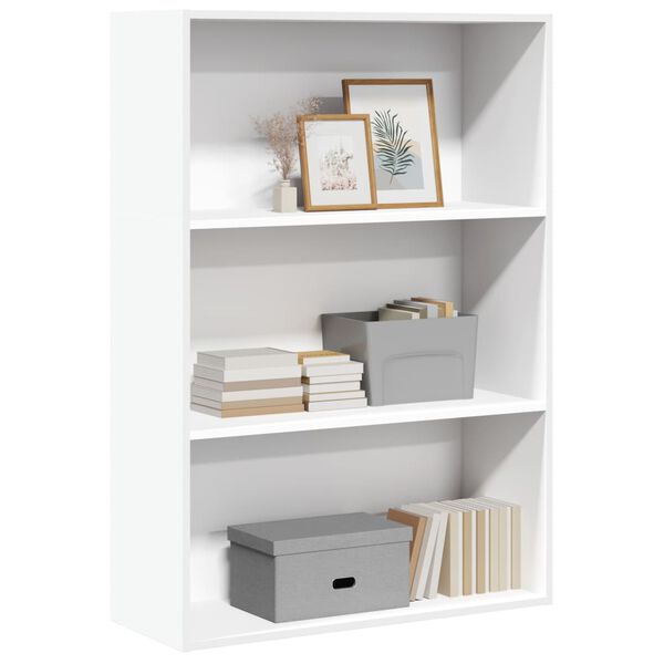vidaXL Bookcase White Engineered wood Medium Bookcase Rectangular