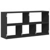vidaXL Wall Shelf Black Engineered wood Compact Wall Shelf Rectangular