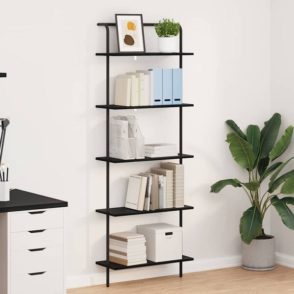 vidaXL Bookshelf Black oak 60 x 24 x 168 cm Engineered wood