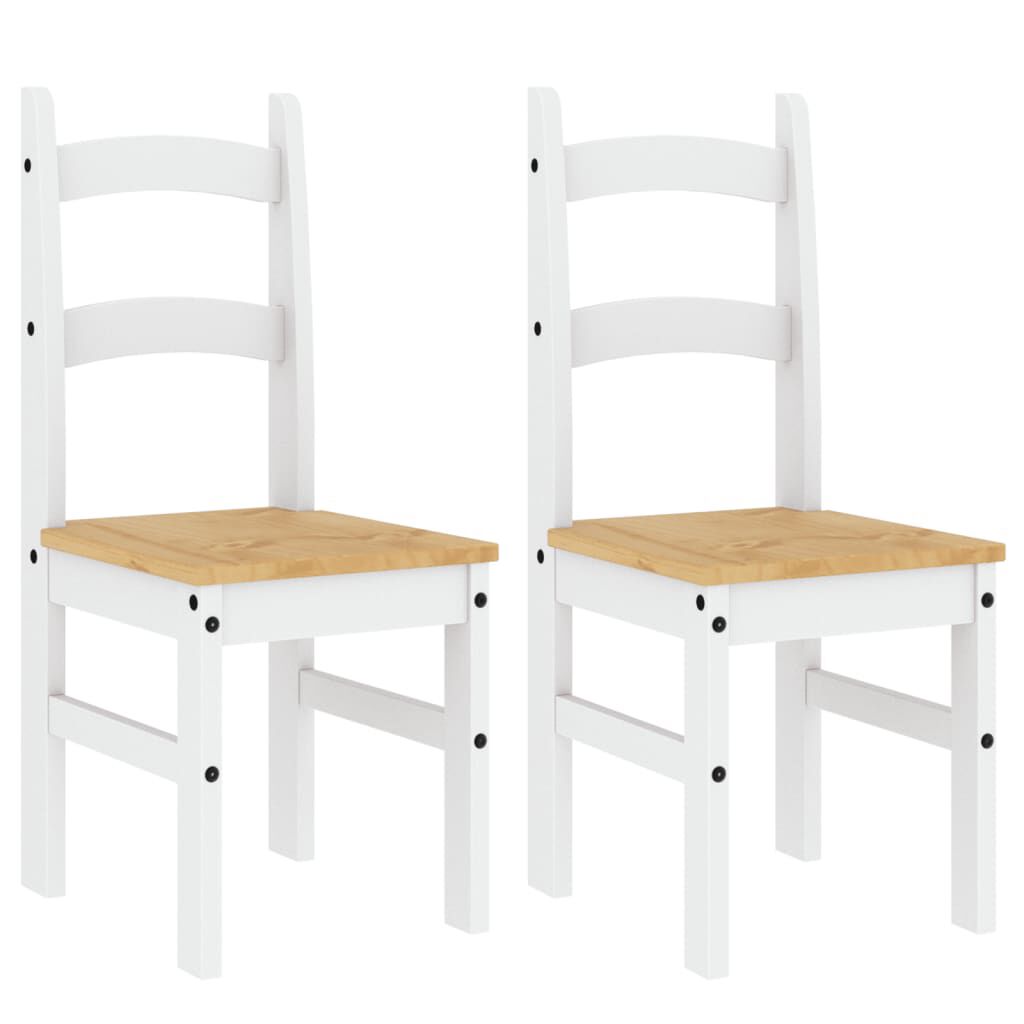 vidaXL Dining Chair White Solid pine wood Standard Minimalistic