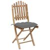 vidaXL Outdoor Dining Set Bamboo Medium Foldable