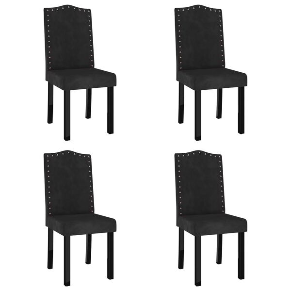 vidaXL Dining Chairs 4 pcs Black Velvet
