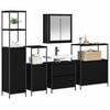vidaXL Bathroom Furniture Set with Shelf 5 pcs Black 76.5 x 35 x 95 cm
