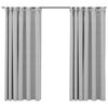 vidaXL Linen-Look Blackout Curtains with Hooks 2 pcs Grey 55.1x68.9"