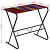 vidaXL Desk Rainbow Tempered glass desktop Standard Pattern Desk