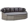vidaXL Patio Sun Lounger Grey PE rattan Large UV-resistant materials