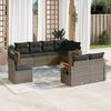 vidaXL Garden Sofa Set Grey PE rattan Large Modular Garden Sofa Set