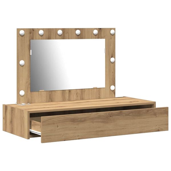 vidaXL Dressing Table Brown 39.37 x 15.75 x 27.56 in Engineered Wood