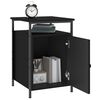 vidaXL Bedside Cabinet Black Engineered wood, Iron Adjustable Feet