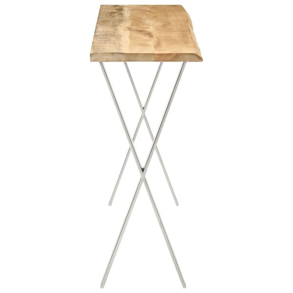 vidaXL Console Table Natural wood and metallic