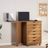 vidaXL Rolling Cabinet Honey brown Solid pine wood, engineered wood, plastic