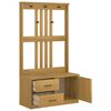 vidaXL Hall Tree Walnut Wood Look Solid Pinewood Large Hall Tree