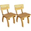 vidaXL Garden Chair Set of 2 Natural Pine Green treated pinewood