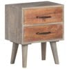 vidaXL Bedside Cabinet Grey and honey brown